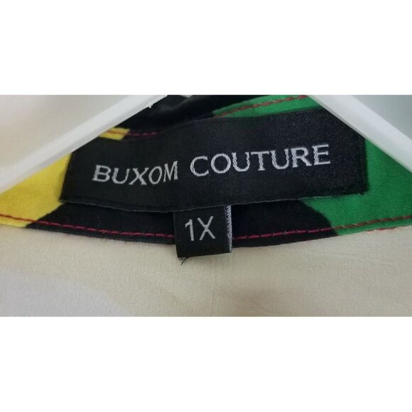 Buxom Couture Floral Long Sleeve Tiered Dress Size 1X with Pockets Spandex - Picture 2 of 14